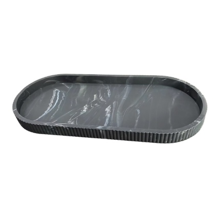 1-częściowa owalna taca do przechowywania toalet, taca na mydło na blacie, taca silikonowa na blat łazienkowy