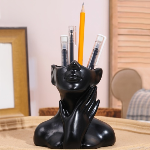1PC Lekki, luksusowy uchwyt na długopis artystyczny, uroczy schowek na biurko w kształcie ludzkiego ciała