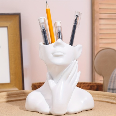 1PC Lekki, luksusowy uchwyt na długopis artystyczny, uroczy schowek na biurko w kształcie ludzkiego ciała