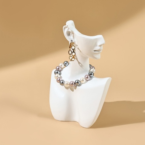 1szt Żywica Boczna Twarz Manekin Biżuteria Stojak Głowa Popiersie Portret Naszyjnik Bransoletki Kolczyki Biżuteria Stojak