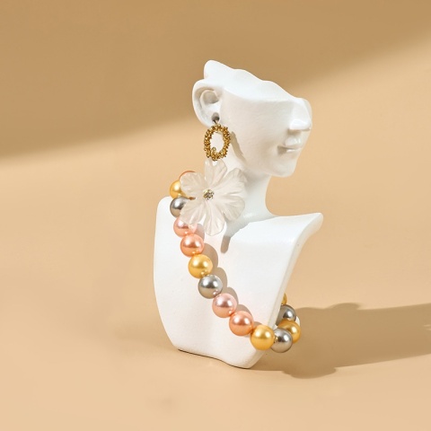 1szt Żywica Boczna Twarz Manekin Biżuteria Stojak Głowa Popiersie Portret Naszyjnik Bransoletki Kolczyki Biżuteria Stojak