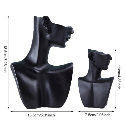 1szt Żywica Boczna Twarz Manekin Biżuteria Stojak Głowa Popiersie Portret Naszyjnik Bransoletki Kolczyki Biżuteria Stojak