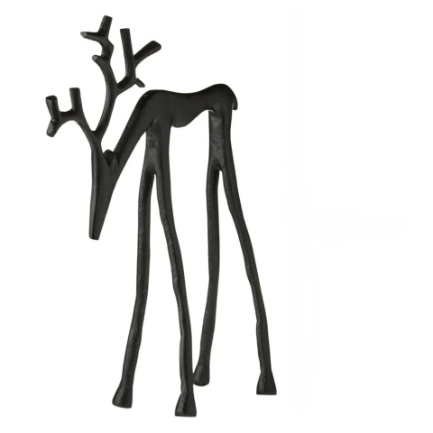 Nowoczesna statuetka renifera, odporna na zużycie, czarna powłoka, wielokrotnego użytku, ozdoba świąteczna na stół, kominek