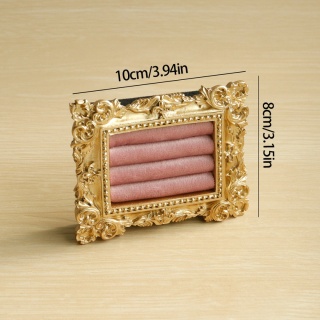 Stojak na pierścionki w stylu vintage, złoty, zamszowa taca na kolczyki, barokowy design, prezenty ślubne i urodzinowe