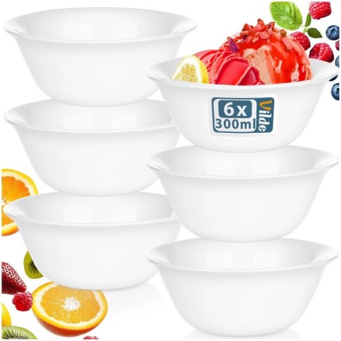 Miseczki 300 ml Szkło Opalowe 6 szt do Zmywarki i Mikrofali VILDE