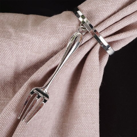 Obrączki na Serwetki 4 szt. Metalowe Srebrne Sztućce Solidne Trwałe VILDE