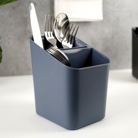 Ociekacz na Sztućce 14 x 11 x 16 cm Tworzywo Szary do Zmywarki VILDE