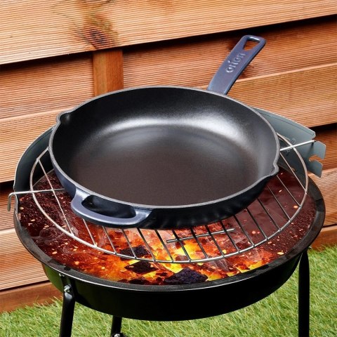 Patelnia Żeliwna Emaliowana 24 cm ORION Litina do Indukcji i Piekarnika