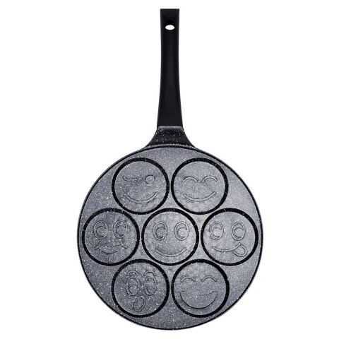 Patelnia do Jajek Granitowa 7 Otworów 26 cm VILDE Black Line Buzie Indukcja