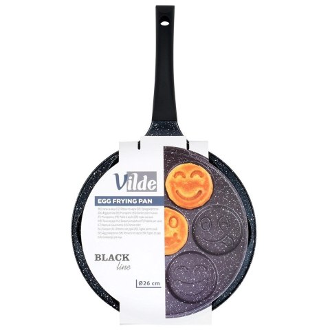 Patelnia do Jajek Granitowa 7 Otworów 26 cm VILDE Black Line Buzie Indukcja