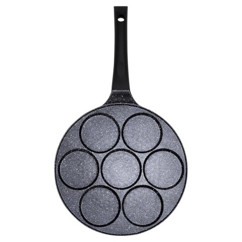 Patelnia do Jajek Granitowa 7 Otworów 26 cm VILDE Black Line Soft Touch