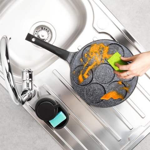 Patelnia do Jajek Granitowa 7 Otworów 26 cm VILDE Black Line Zwierzątka