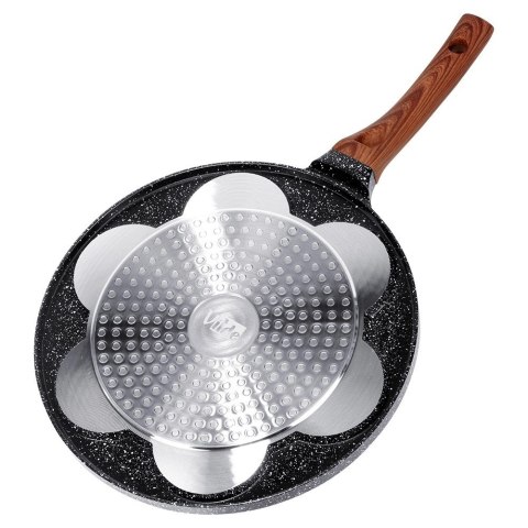 Patelnia do Jajek Granitowa 7 Otworów 26 cm VILDE Black&Wood Indukcja