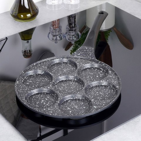 Patelnia do Jajek Placków Granitowa 7 Otworów Nieprzywierająca ORION 27 cm