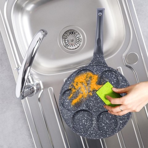Patelnia do Jajek Placków Granitowa 7 Otworów Nieprzywierająca ORION 27 cm
