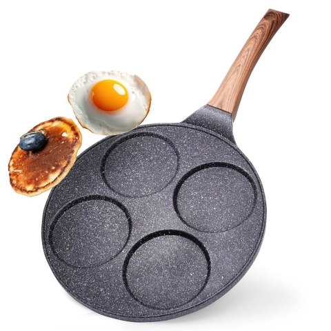Patelnia do Jajek Placków Pancakes Granitowa 4 Otwory Solidna VILDE 26 cm