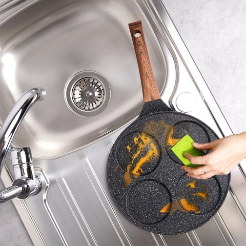 Patelnia do Jajek Placków Pancakes Granitowa 4 Otwory Solidna VILDE 26 cm