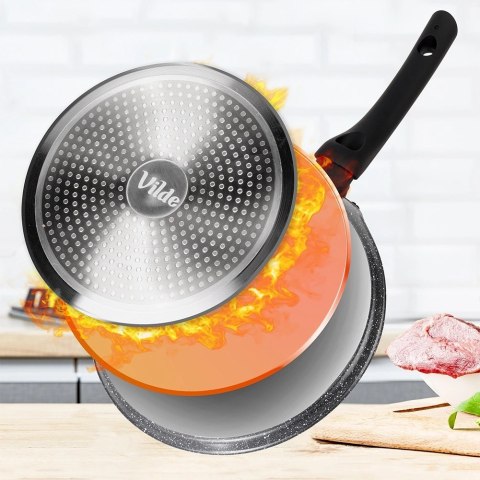 Patelnia do Naleśników Granitowa 26 cm VILDE Black Line Soft Touch