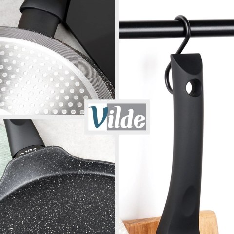 Patelnia do Naleśników Granitowa 26 cm VILDE Black Line Soft Touch