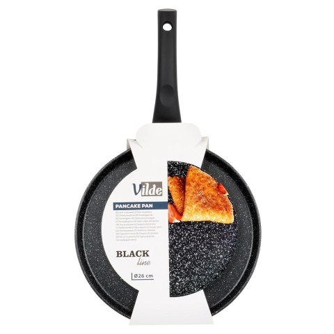 Patelnia do Naleśników Granitowa 26 cm VILDE Black Line Soft Touch