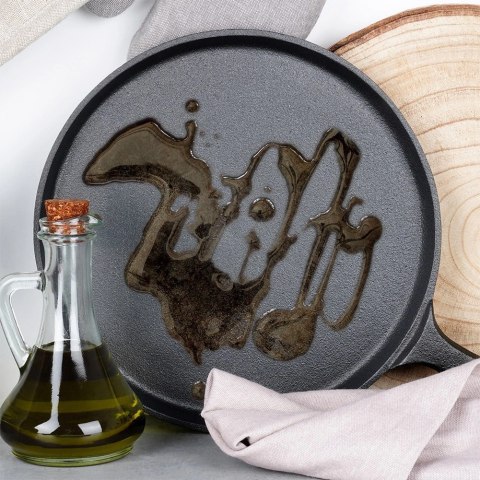 Patelnia do Naleśników Placków Pizzy Tortilli Żeliwna Solidna ORION 26 cm