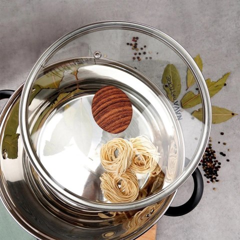 Pokrywka Szklana do Garnka Patelni Żaroodporna Okrągła NAVA 24 cm