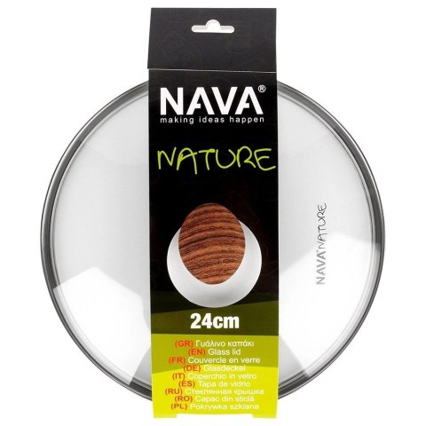 Pokrywka Szklana do Garnka Patelni Żaroodporna Okrągła NAVA 24 cm