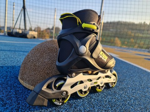 Rolki Damskie Męskie Czarne Kauczukowe Solidne z Hamulcem KUBISPORT roz. 38