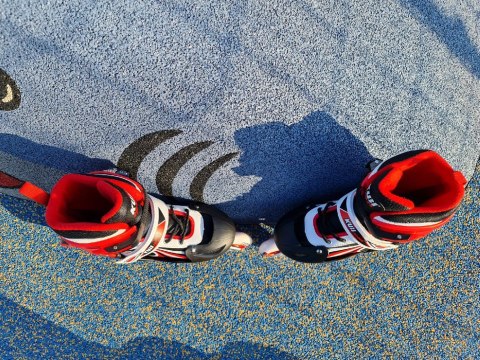 Rolki dla Dzieci Dziecięce Regulowane Czerwone Solidne KUBISPORT r. 31-24