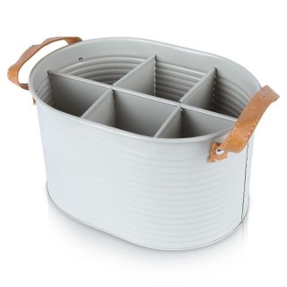 Skrzynka Organizer Stojak na Butelki Metalowa Szara HOME STYLING 25,5x18cm