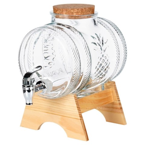 Słój Dozownik Dyspender do Napojów z Kranikiem Stojakiem Szklany ORION 3l