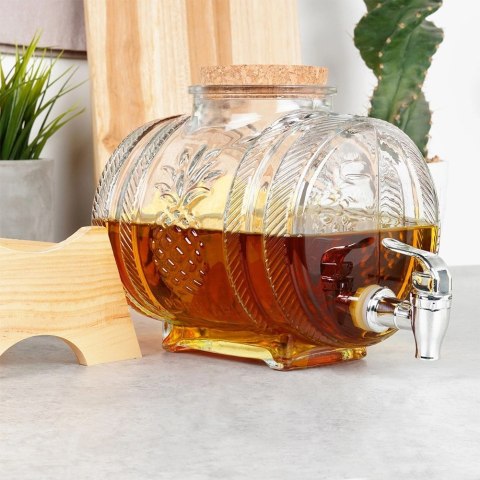 Słój Dozownik Dyspender do Napojów z Kranikiem Stojakiem Szklany ORION 3l