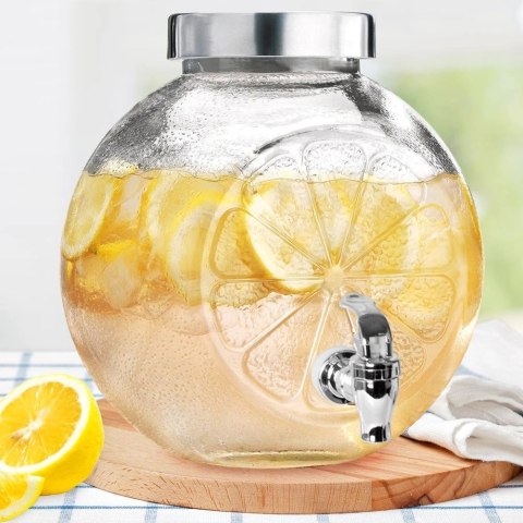 Słój Dozownik Dyspenser do Napojów Soku z Kranikiem Szklany ORION 5,4 L