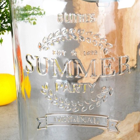 Słój Dozownik Dyspenser do Napojów z Kranikiem Pokrywką Szklany VILDE 8 L