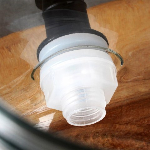 Słój Dozownik do Napojów z Kranikiem Czarnym Stojakiem Szklany VILDE 3,2 L