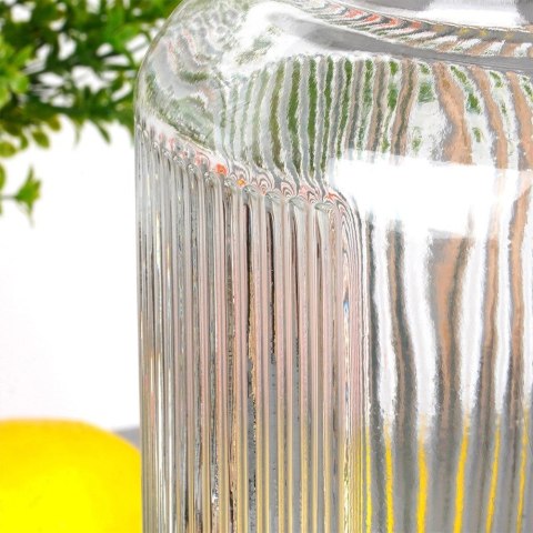 Słój Dozownik do Napojów z Kranikiem Srebrnym Stojakiem Szklany VILDE 6,2 L