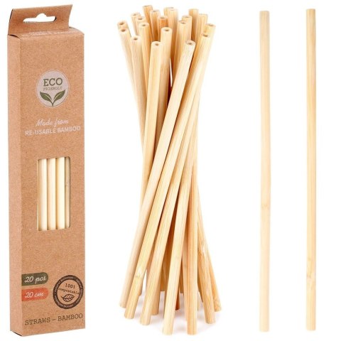 Słomki Bambusowe Wielorazowe Ekologiczne Zestaw 20 szt. 20 cm VILDE