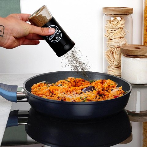 Solniczka Pieprzniczka Szklana Czarna Metalowa 140 ml 2 szt. VILDE