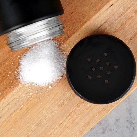 Solniczka Pieprzniczka Szklana Czarna Metalowa 140 ml 2 szt. VILDE