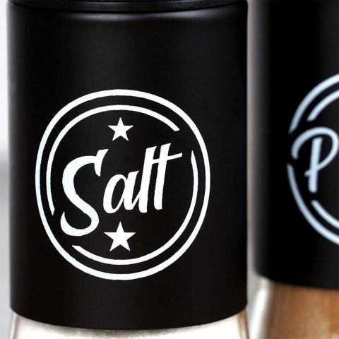 Solniczka Pieprzniczka Szklana Czarna Metalowa 140 ml 2 szt. VILDE