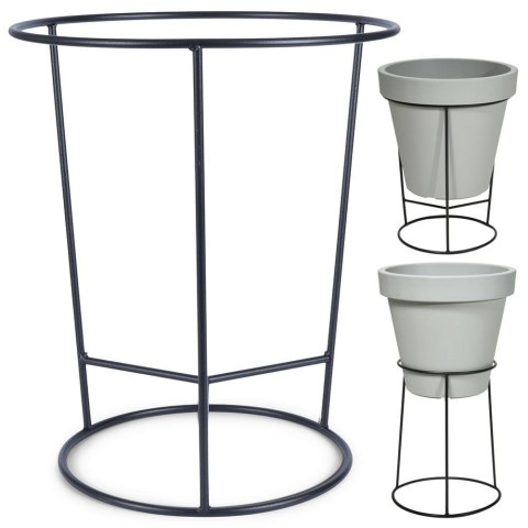 Stojak na Doniczkę Metalowy Czarny Dwustronny Dekoracyjny 45x53 cm VILDE