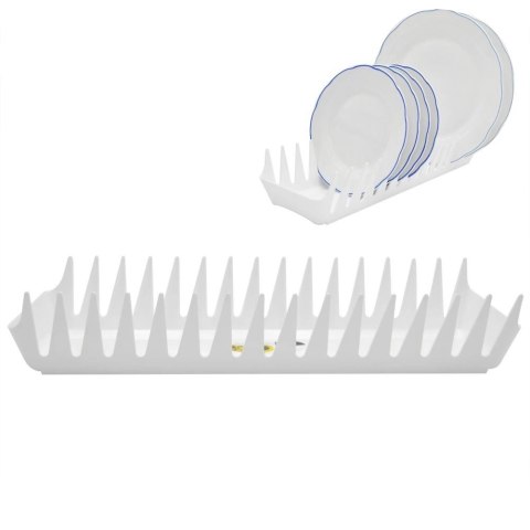 Stojak Ociekacz na 15 Talerzy Plastikowy Biały Organizer 39 cm ORION
