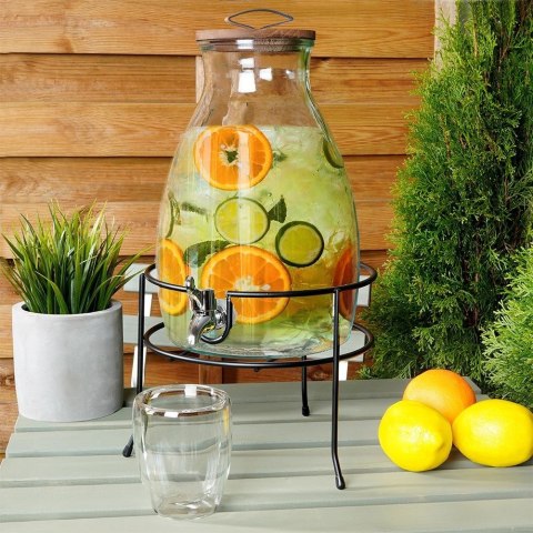 Stojak Pod Słój z Kranikiem Metalowy Czarny Stabilny 23,5 cm VILDE