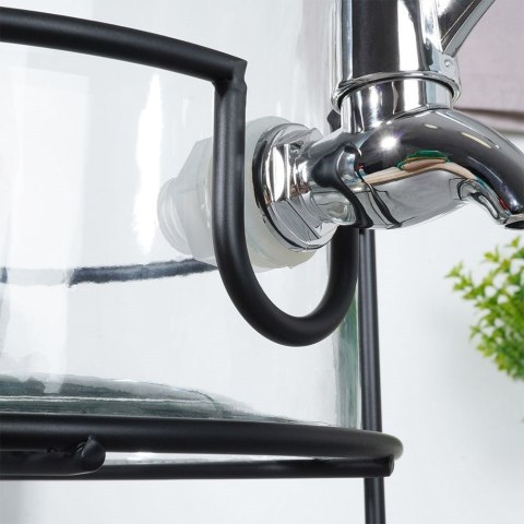 Stojak Pod Słój z Kranikiem Metalowy Czarny Stabilny 23,5 cm VILDE