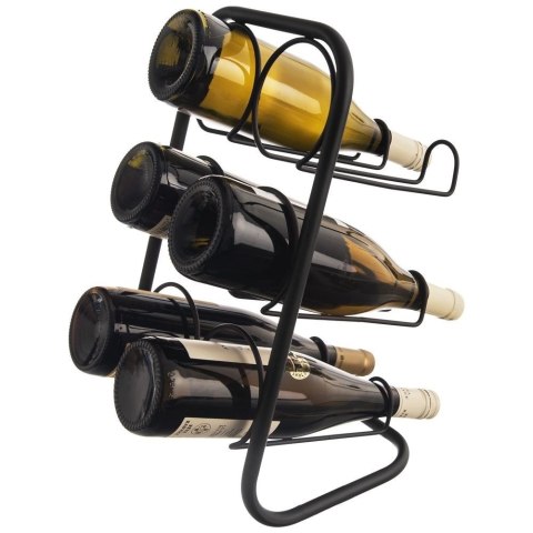 Stojak Regał Półka na Wino 6 Butelek Metalowy Czarny ORION 22,5 x 39 cm