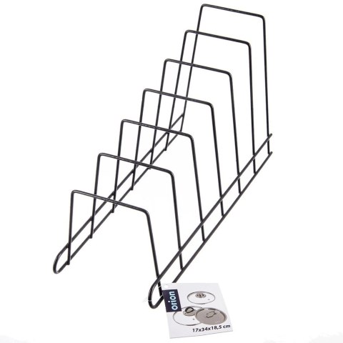 Stojak na Pokrywki Talerze Metalowy Czarny RADKA 6 szt. 34,5 cm ORION