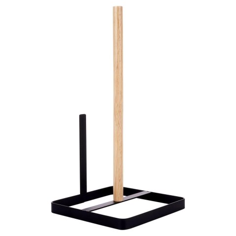 Stojak na Ręcznik Papierowy Drewno Metal Czarny Wolnostojący 30 cm VILDE