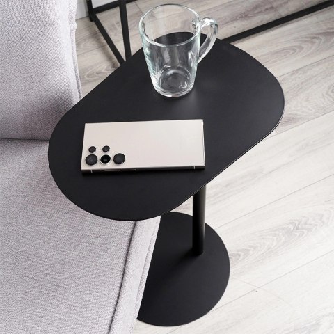 Stolik Kawowy Metalowy Czarny Boczny Minimalistyczny 35 x 25 x 53 cm T4Y