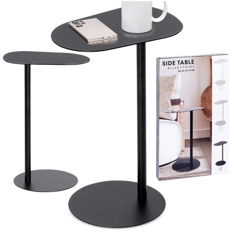 Stolik Kawowy Metalowy Czarny Boczny Minimalistyczny 35 x 25 x 53 cm T4Y