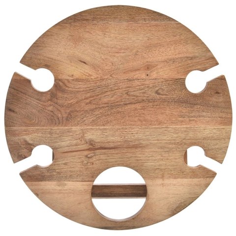 Stolik Piknikowy na Wino Drewniany Składany na Butelkę Kieliszki ORION